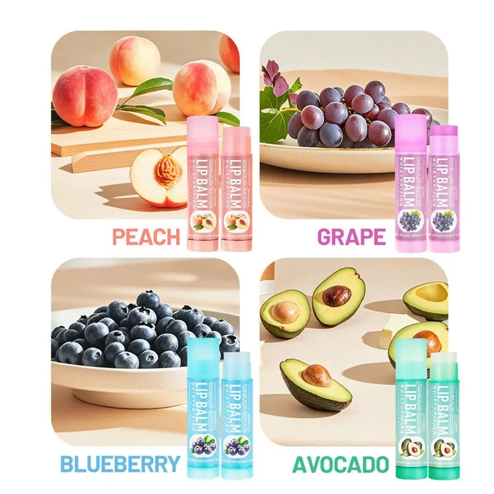 24PCs Natural Fresh Fruit Lip Balm Set Winter Moisturizing Lip Oil Long-Lasting Glossy Nourishing Lipstick Dry Lip Care Makeup Oasis Select