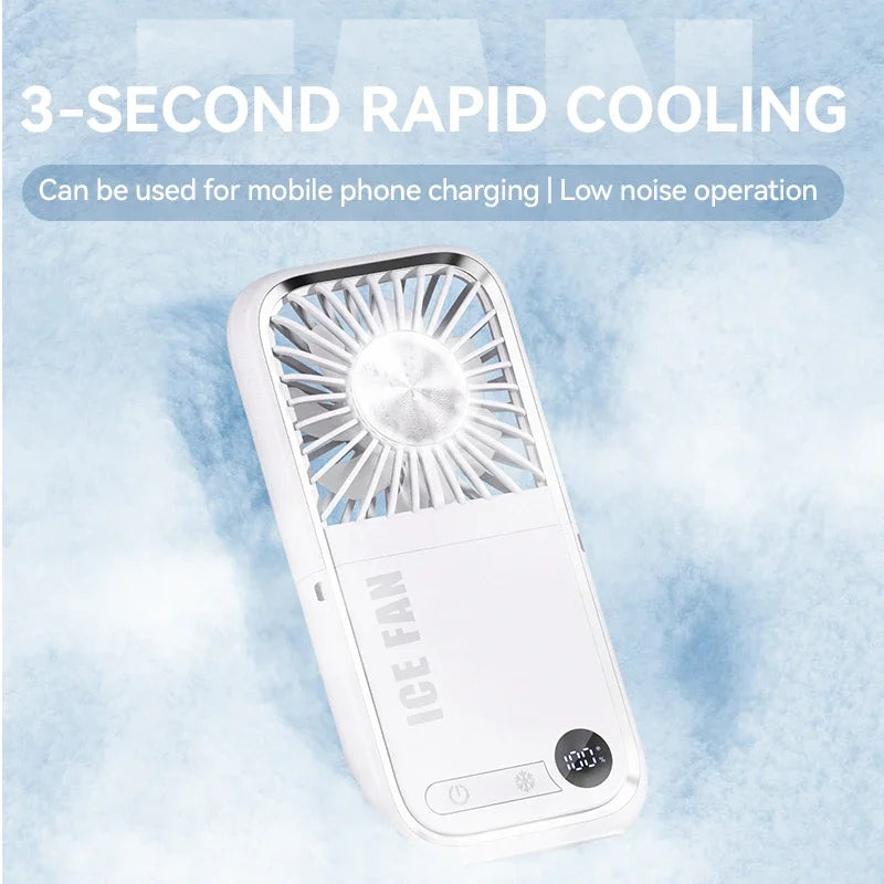 URGGU Semiconductor Cooling Pocket Fan | Power Bank & LED Display