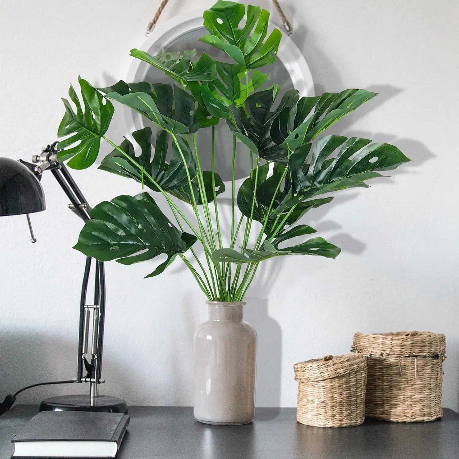 Large Artificial Monstera Leaves UV Resistant Tropical Faux Greenery for Home Garden Wedding Beach Party Decor Oasis Select