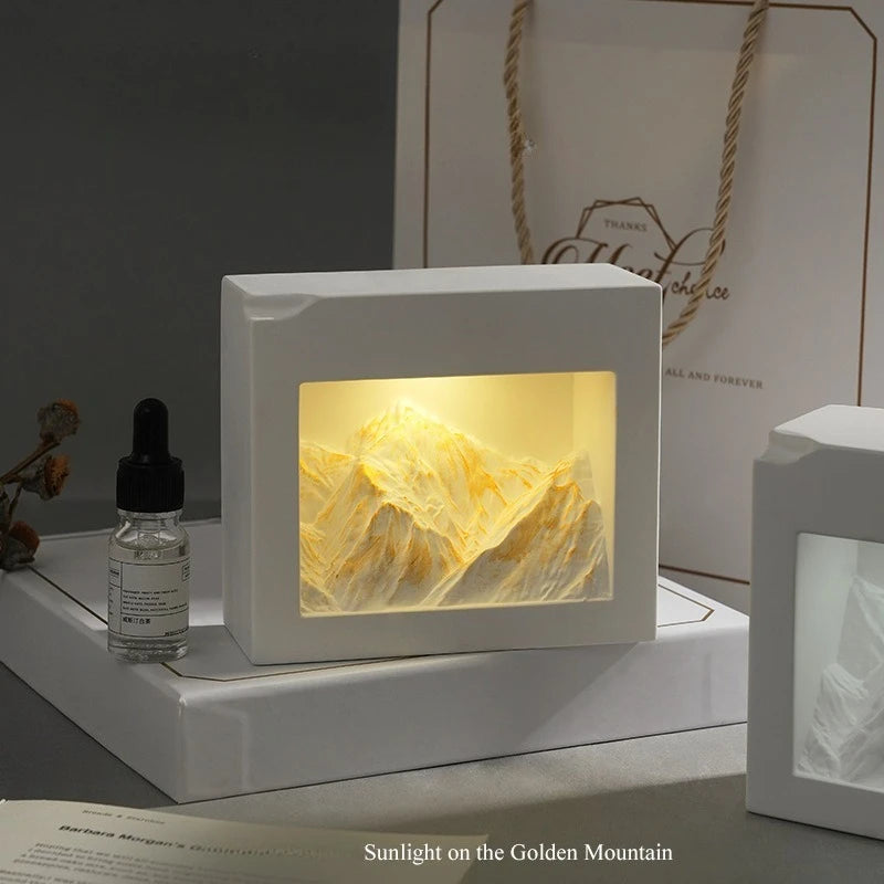 USB Aroma Diffuser Snow Mountain Stone Essential Oil Diffuser Aromatherapy Gift Box with 3 Color LED Light Home Fragrance Oasis Select