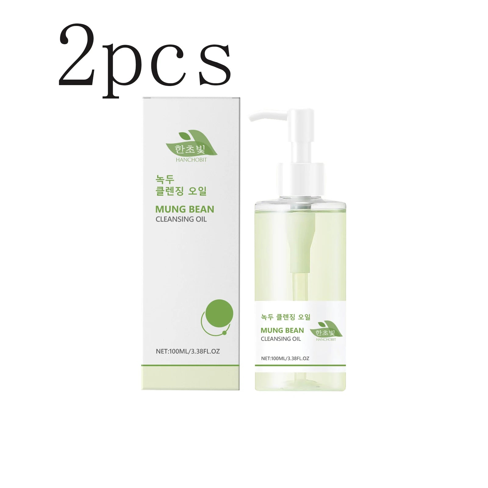 Mung Bean Cleansing Oil: Gentle Cleansing Oil for Dissolving Facial, Eye & Lip Makeup – Non-Greasy & Refreshing Oasis Select 100mlx2pcs