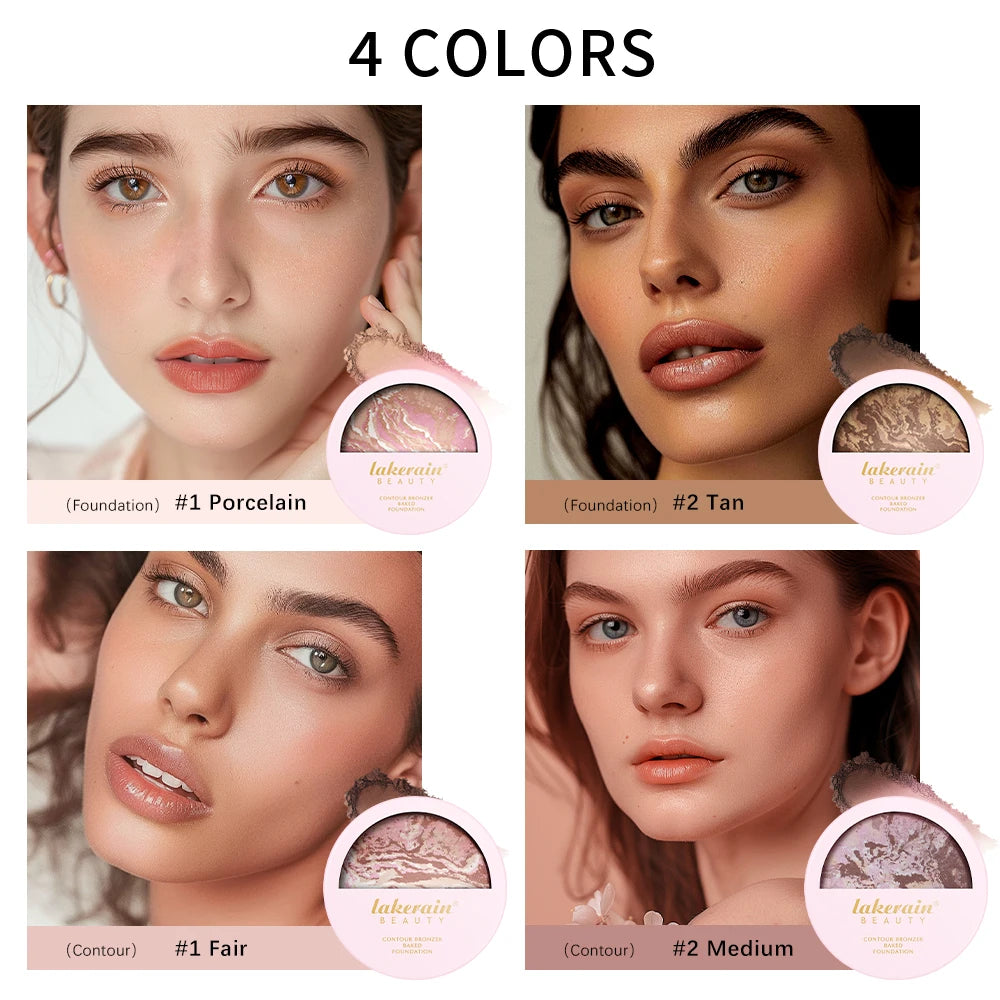 NEW YORK Baked Brighten Color Correcting Powder Foundation Fair Buildable Light to Medium Coverage Demi-Matte Natural Finish Oasis Select