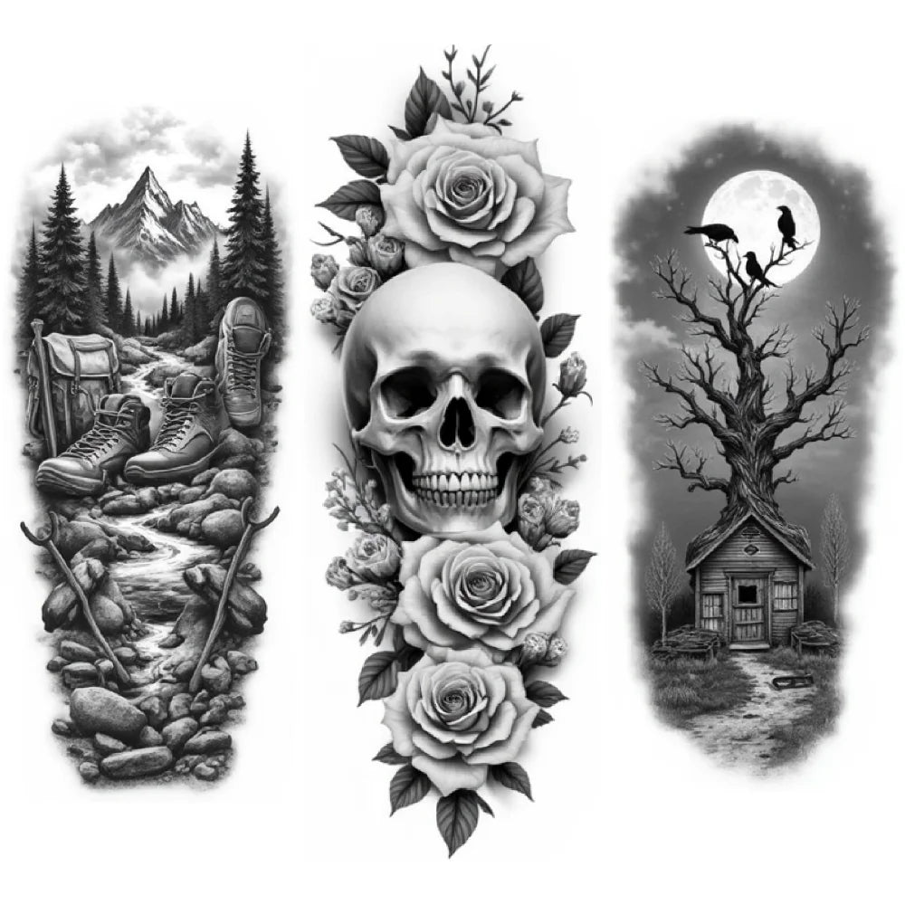 3-Pack Realistic Temporary Tattoos – Caged Creature & Nature Art