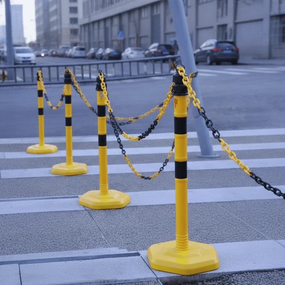 5m Security Barrier Chain Red and White Black and Yellow Traffic Chain Barrier Link Plastic 6mm/8mm/10mm Crowd Control Barrier Oasis Select