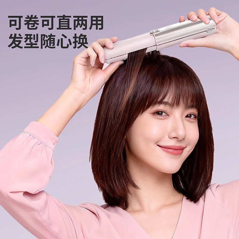 2-in-1 Wireless Hair Straightener & Curler Comb | Portable