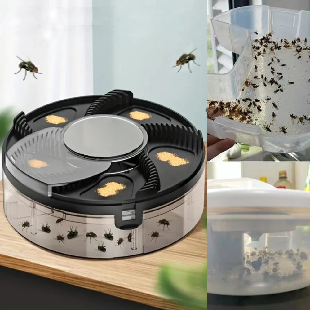 Automatic Fly Trap USB Electric Rotating Fly Trap Safety Indoor Outdoor Flytrap Quiet Removable Home Kitchen Garden Flytrap Oasis Select