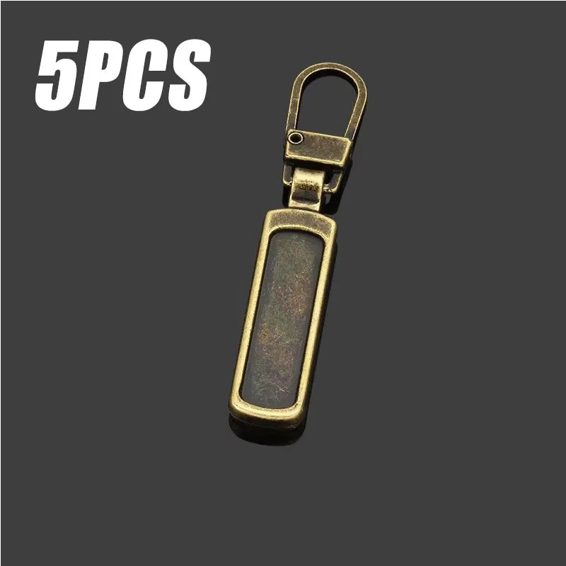 5 Detachable Metal Zipper Pullers Sliders Head Zippers Repair Kits