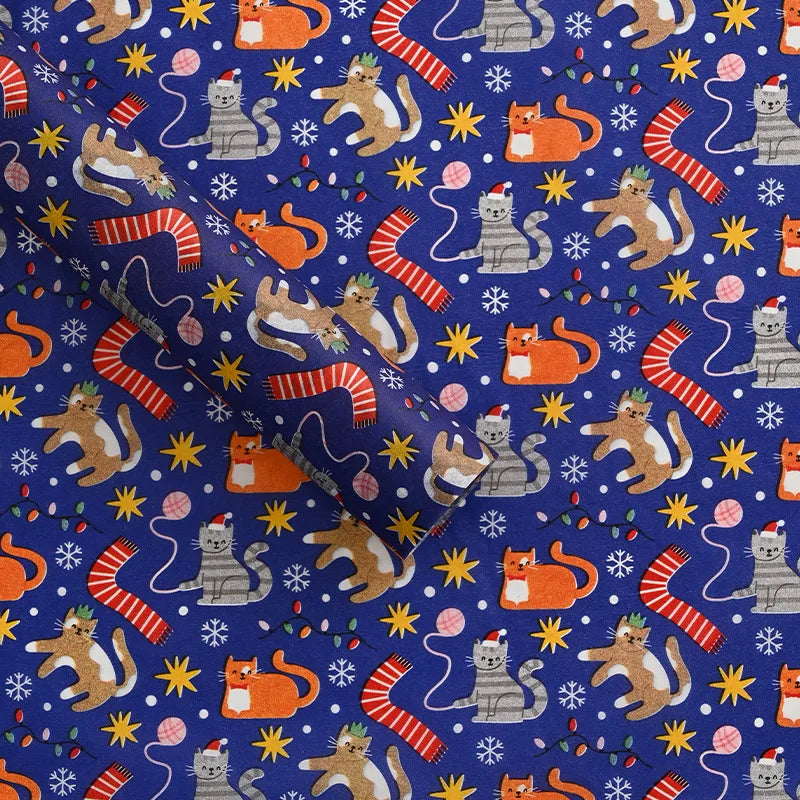 10pcs Christmas Tree Bowknot Print Tissue Paper New Year Gift Box Filling Flowers Wrapping Papers Festival Craft Packaging Paper Oasis Select C