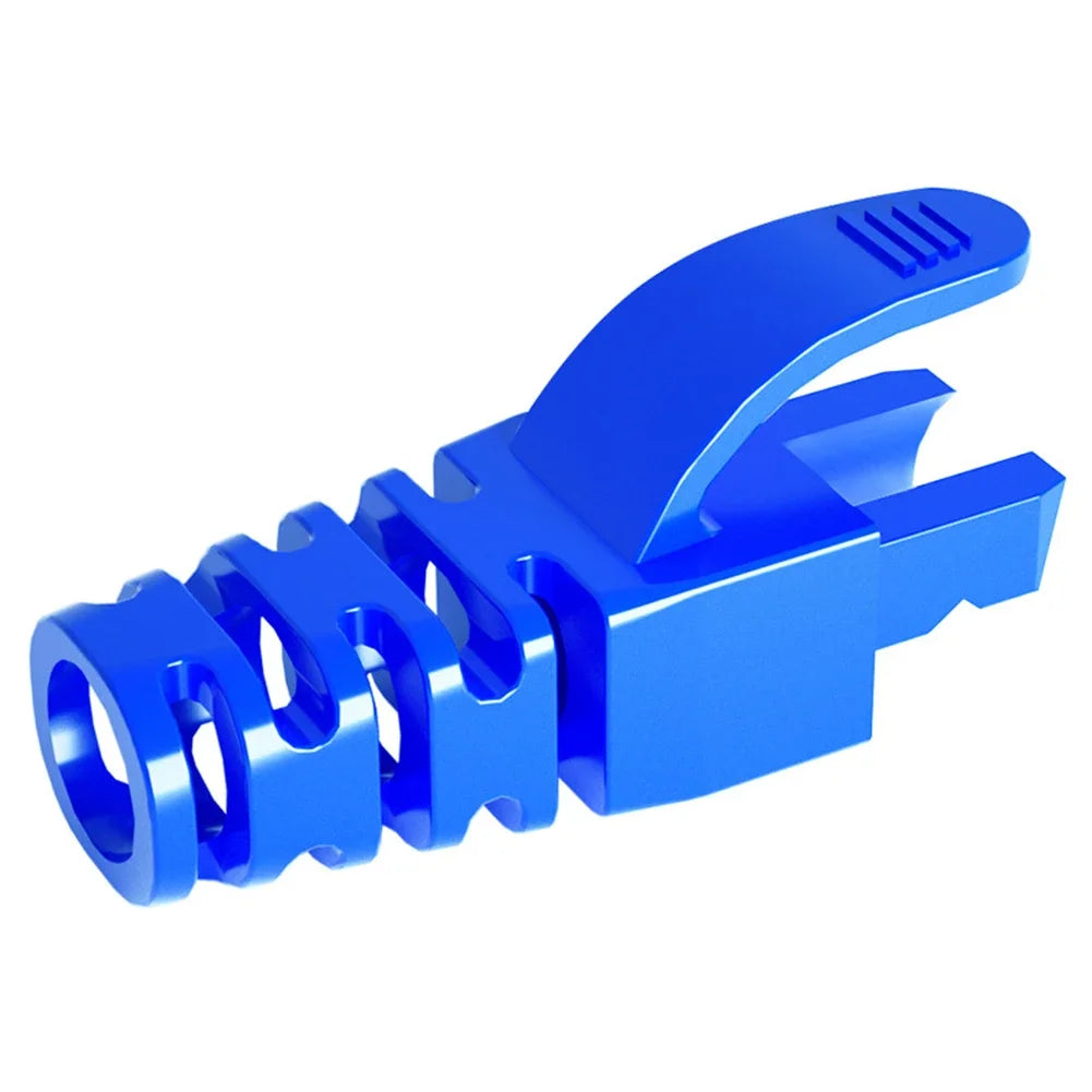 10-50 Pcs Multicolour RJ45 Caps Cat 5 CAT6 Protective Sleeve RJ-45 CAT6 CAT5e Adapter Cap Ethernet Network Cable Connector Plugs Oasis Select 50pcs Blue