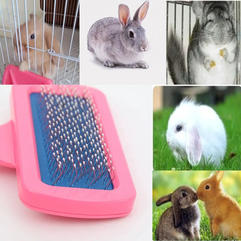 Rabbit Brush Pet Grooming Comb Dutch Pig Dogs Combs Dry Cleaning Brushes Guinea Pig Peines Pets Grooming Needle Comb for Rabbits Oasis Select