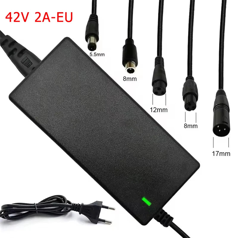42V 54.6V 2A Battery Power Adapters For Lithium Battery Pack AC100-240V 36V 48V 2A Lithium Battery Charger 5 Plugs EU / US Plug Oasis Select 42V 2A 5Plugs EU