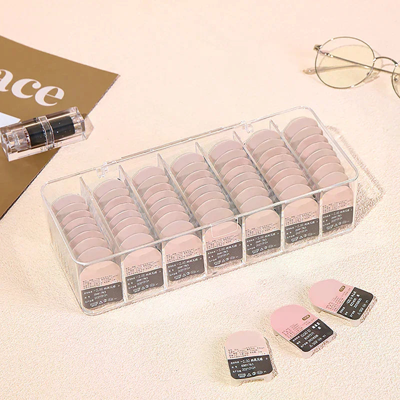 Dustproof Contacts Storage Box Transparent with Cover Disposable Contact Lenses Boxes Large-capacity Multipurpose Storage Box Oasis Select