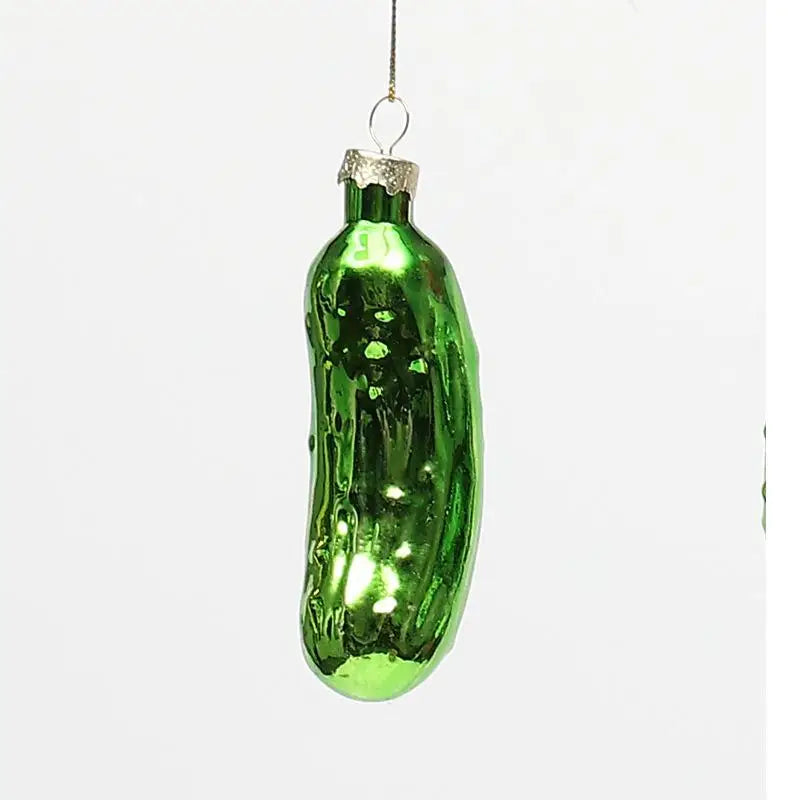 1Pcs Christmas Tree Hanging Ornament Glass Cucumber Pendant Creative Pickled Cucumber Christmas Tree Decor Pendant Oasis Select A2