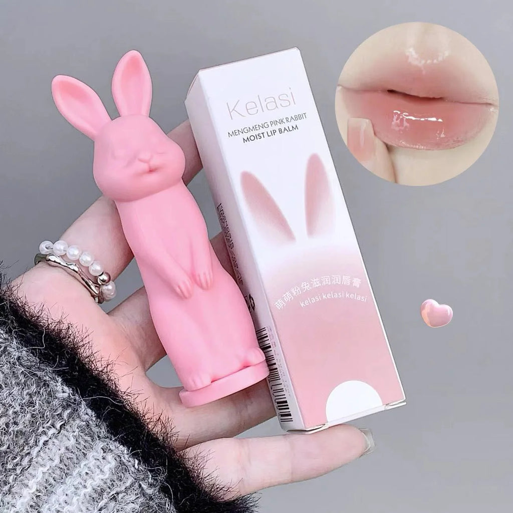 Cute Rabbit Moisturizing Lip Balm – Hydrate & Fade Lip Lines Moisturizing Lip Balm Oasis Select pink