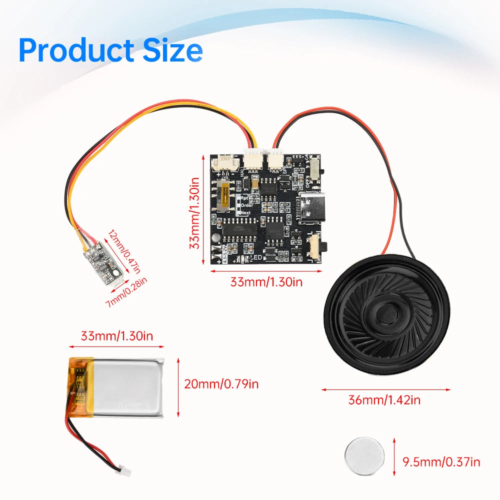 GC07A Speaker Magnetron Recording Greeting Card Movement Gift Box Christmas Birthday Card MP3 Download Voice Module Oasis Select