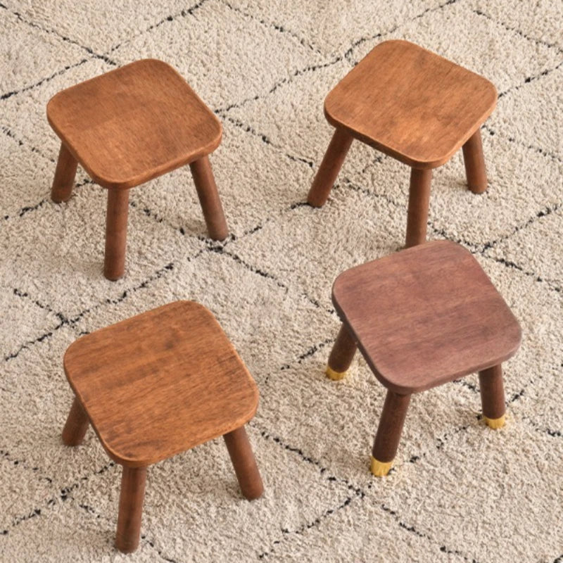 small square stool, household shoe cabinet, children's foot pads, wooden low stool, simple shoe change wooden stool Oasis Select