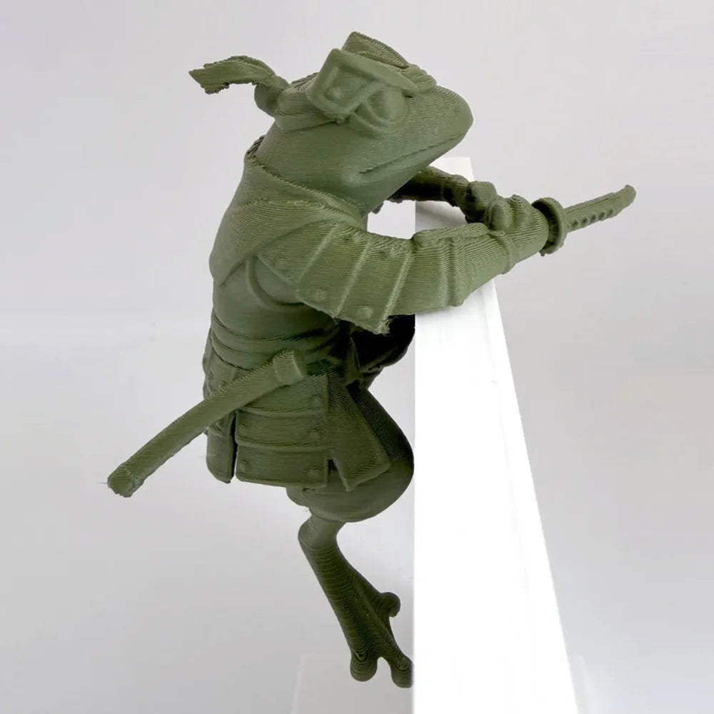 3D Printed Samurai Frog Monitor Pendant Japanese Samurai Frog Edge Embrace Desktop Decoration Cool Screen Decoration Unique Gift Oasis Select