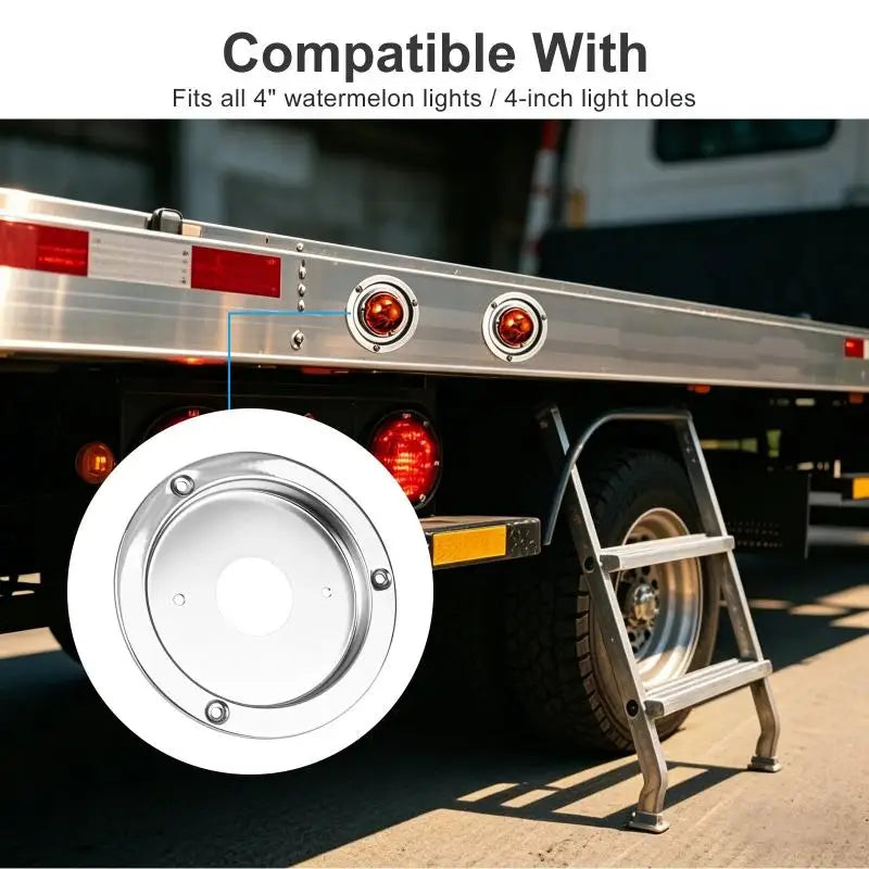 Watermelon Lights Mounting Bracket Tail Light Side Marker Light Chrome Bezel Rear Holder For RV Truck Trailer Bus Pickup Tractor Oasis Select