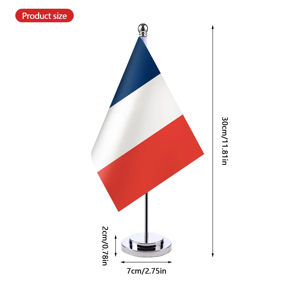 French Flag Table Stand – 14x21cm Desk Flag of France Desk Table Flag Oasis Select