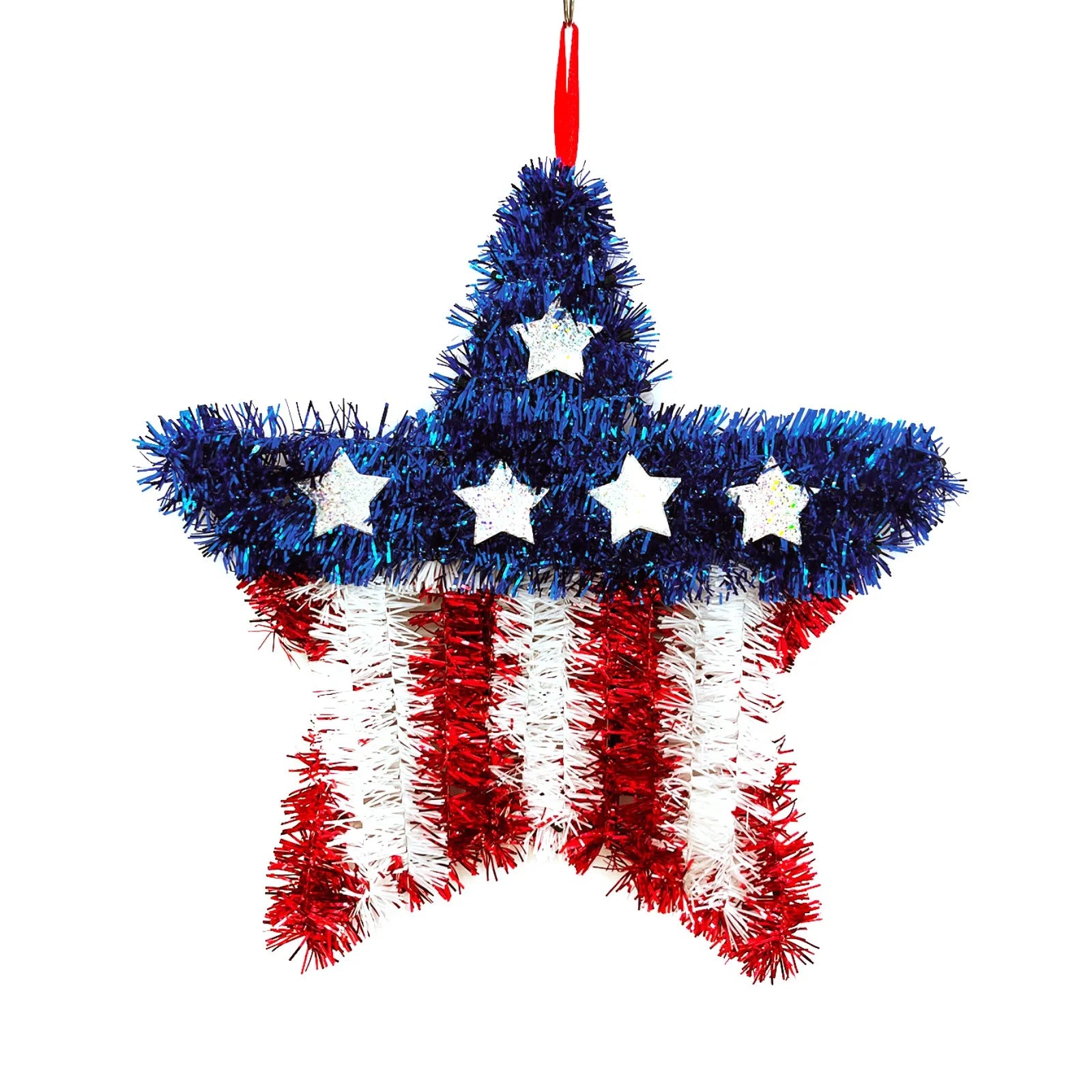4th of July Wreath Pendant – Red White & Blue Star Door Hanging Holiday Door Hanging Oasis Select