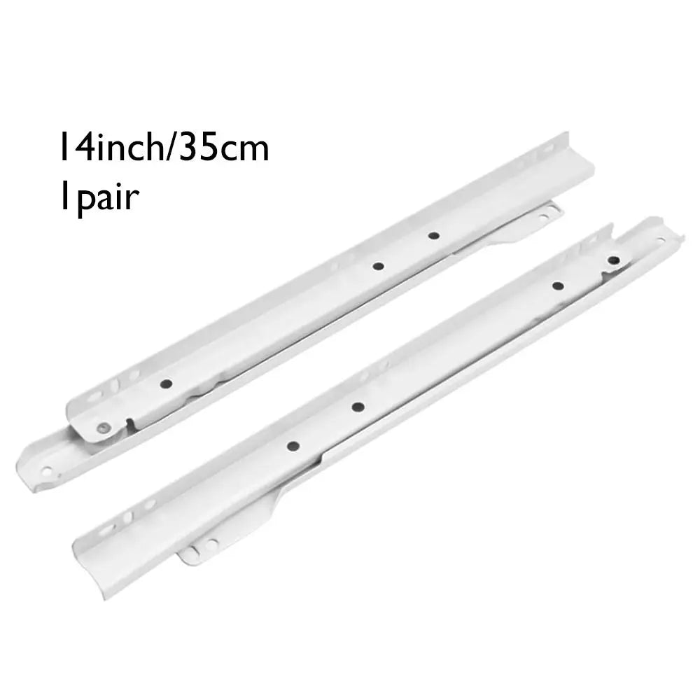 1Pair Mute Pulley Furniture Two Section Cabinets Keyboard Roller Computer Table Chute Two Cabinet Rails Drawer Track Slides Oasis Select 14inch-35cm