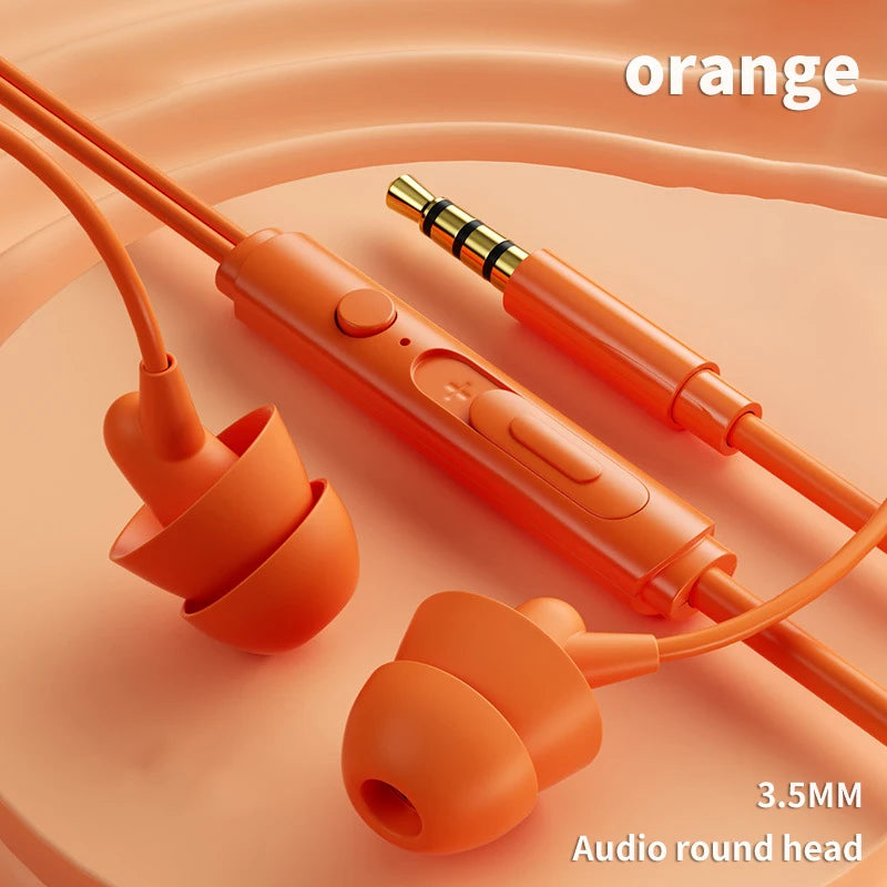 In-ear Silicone Sleep Earphones For Sleeping Side Sleeping Earphones Computer And Mobile Phone Noise Reduction Wired Earphones Oasis Select Orange-3.5mm