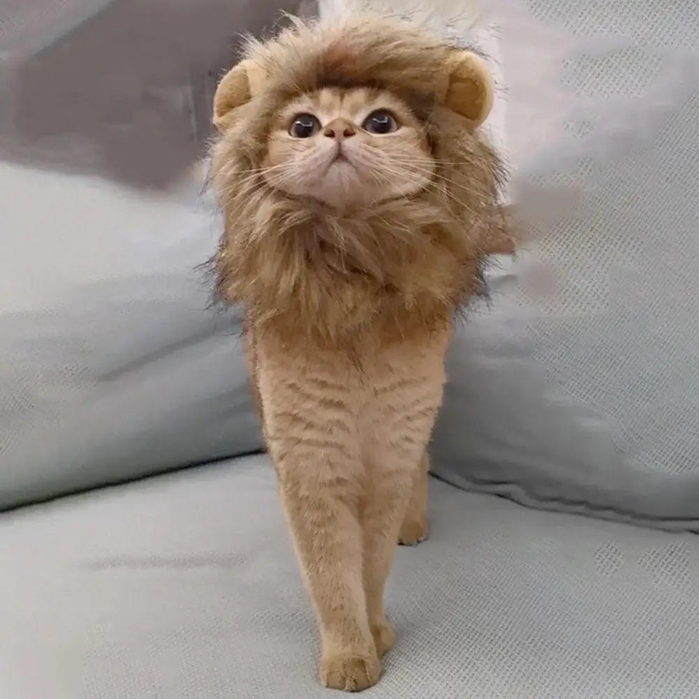 Cat Hairpiece Humorous Lion Mane Headgear for Dogs and Cats Adjustable Costume Accessories for Fun Dress-up and Play Oasis Select