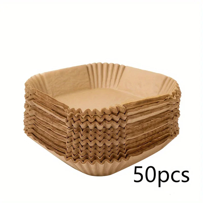 50/100pcs Square Silicone Oil Paper Mini Air Fryer Liner Suitable For Most Air Fryers Non Stick Air Fryer Oasis Select 50pcs
