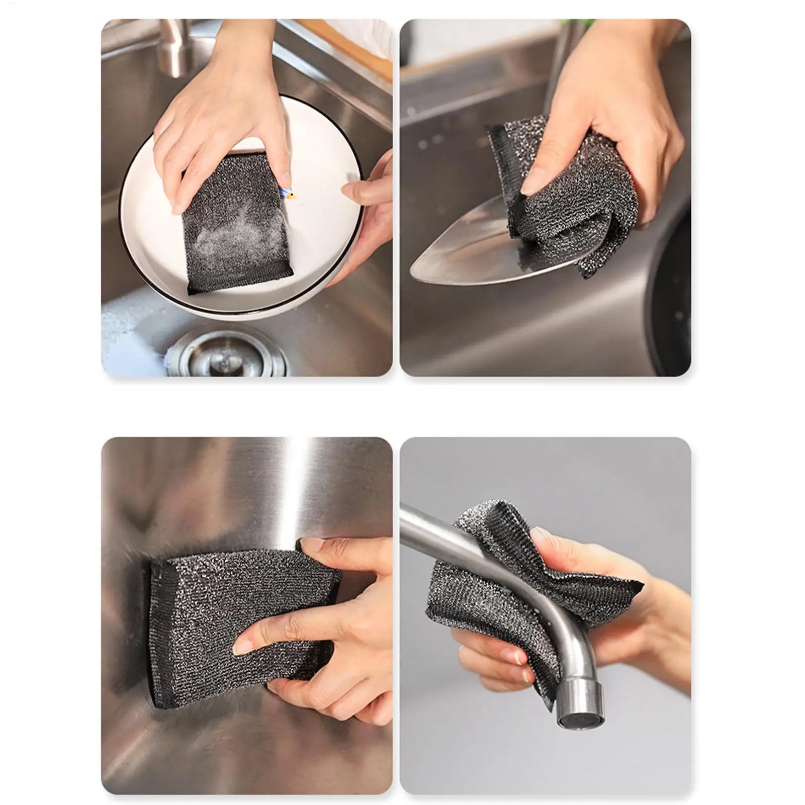 6Pcs Kitchen Dishwashing Sponge Does Not Hurt Pot Brush Pot Artifact Household Scratch-free Sponge Wipe Brush Cleaning tools Oasis Select