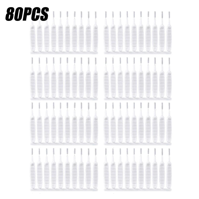 10-500PCS Shower Cleaning Brush Bathroom Micro Nylon Brush Nozzle Anti-blocking Cleaning Tools Bathroom Accessories Oasis Select 80PCS