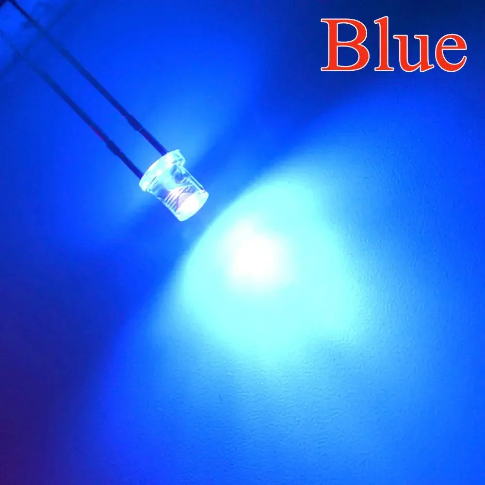 100pcs 3mm Flat Top Ultra Bright LED Diodes | Wide Angle DIY