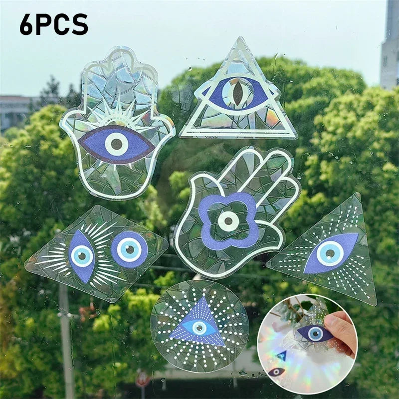 New Rainbow Sun Catcher Wall Stickers Light Catcher PVC Window Film Self Adhesive Decal Motorcycle Sticker PVC Film Home Decor Oasis Select RPS153-6PCS