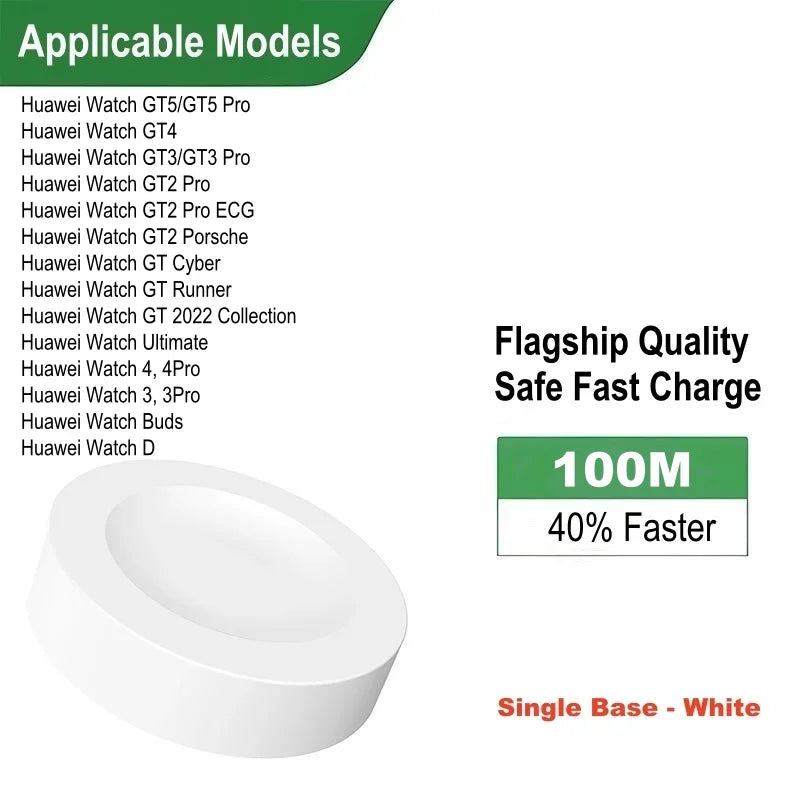 Huawei Watch Charger Base – GT5 GT4 GT3 GT2 Pro & Honor Series Smartwatch Charger Oasis Select White Single Base-A