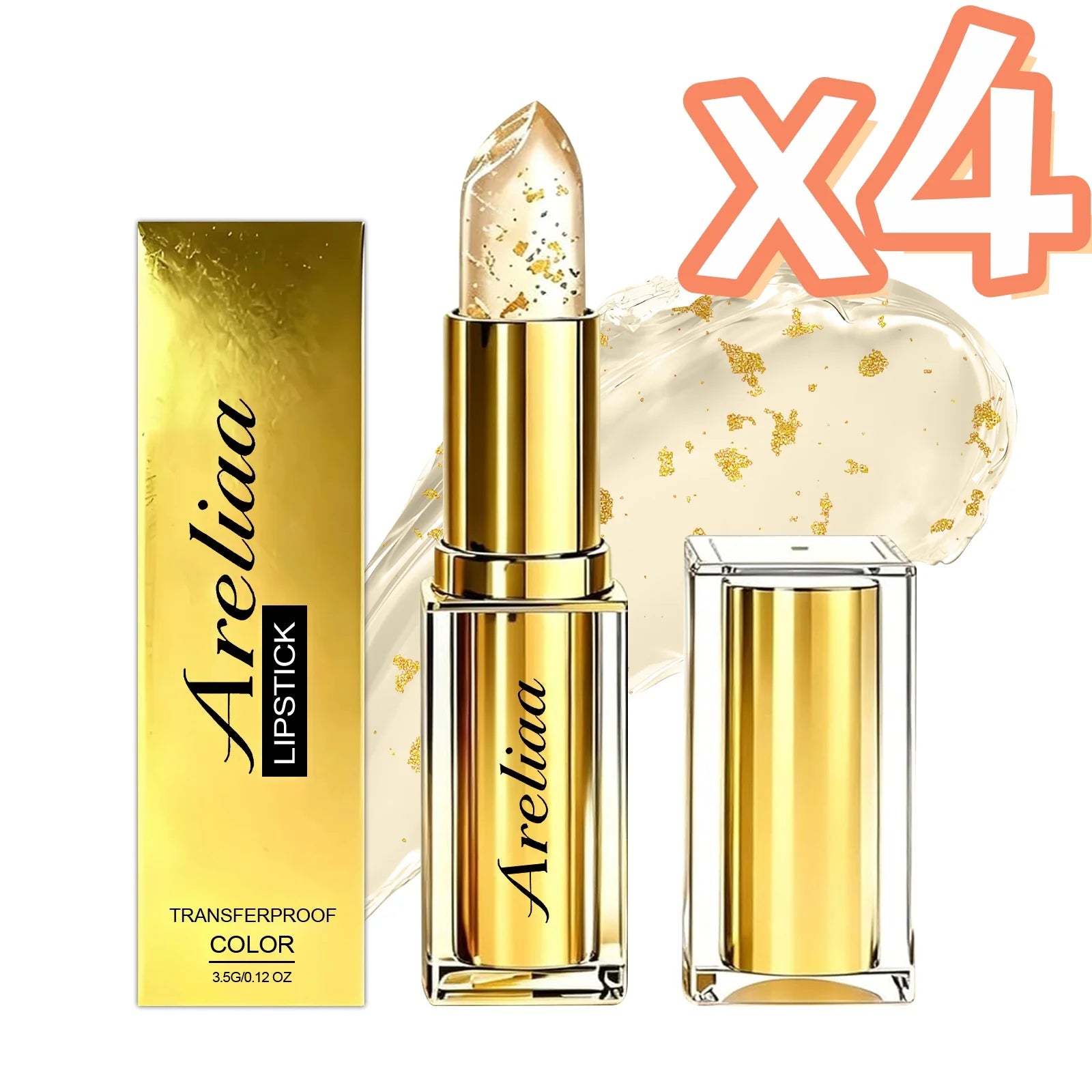 Gold Foil pH Color Changing Lip Balm | Moisturizing Lip Gloss Color Changing Lip Balm Oasis Select 1pc Boxed x 4