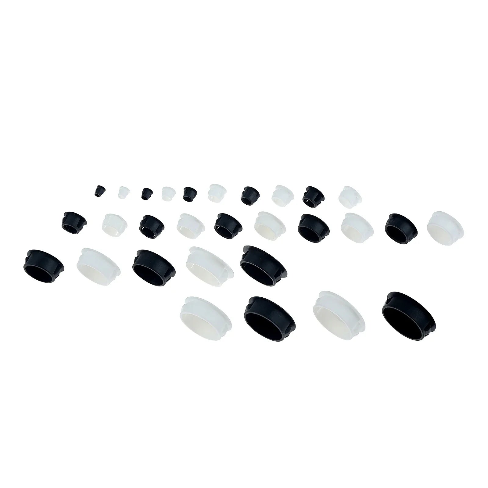 50Pcs Plastic Blanking End Caps Hole Plugs 5mm–32mm Black/White