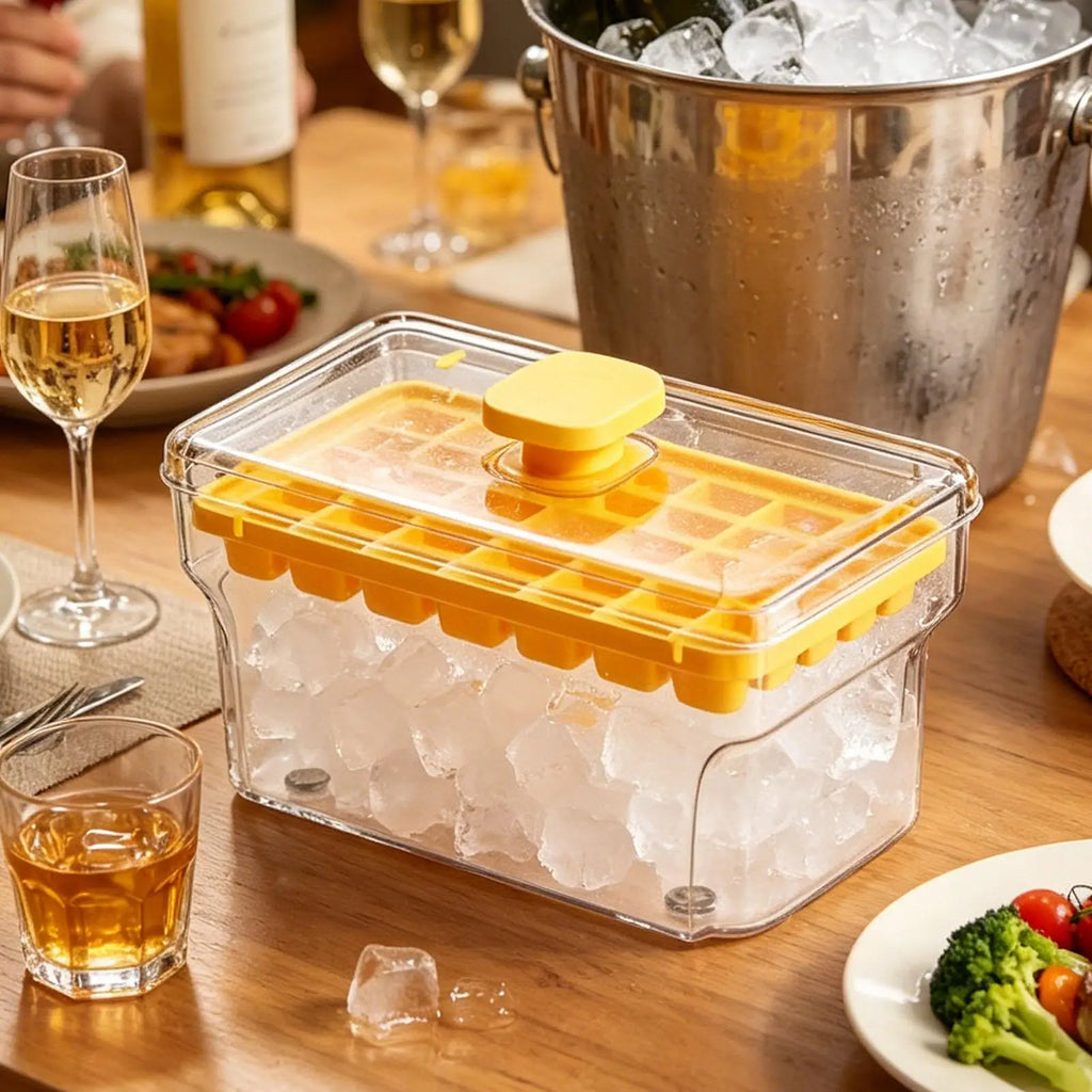Press Ice Tray Bucket Multifunctional 32 Gride Ice Cubes Mold Ice Maker With One-touch To Release Portable Ice Box Ice Tray Oasis Select