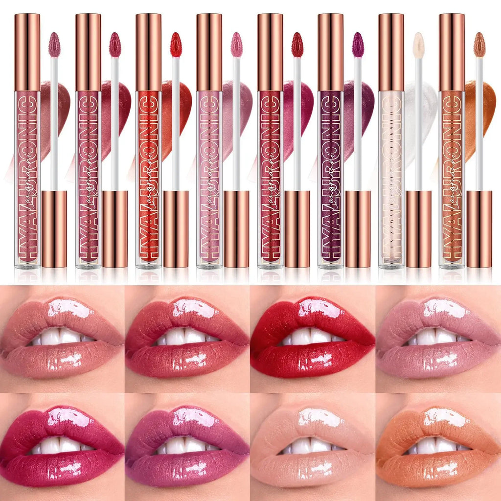 Hyaluronic Acid Glitter Lip Gloss – 8 Shades | Langmanni