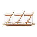 WISH Bamboo Condiment Container With Lid And Spoon-Condiment Box Set, Used To Store Condiments, Salt And Sugar. Oasis Select As Shown NONE