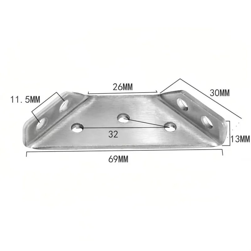 10-20pcs Stainless Steel Angle Corner Brackets Universal Furniture Corner Connector Brace Joint Fastener Bedframe Cabinet Drawer Oasis Select