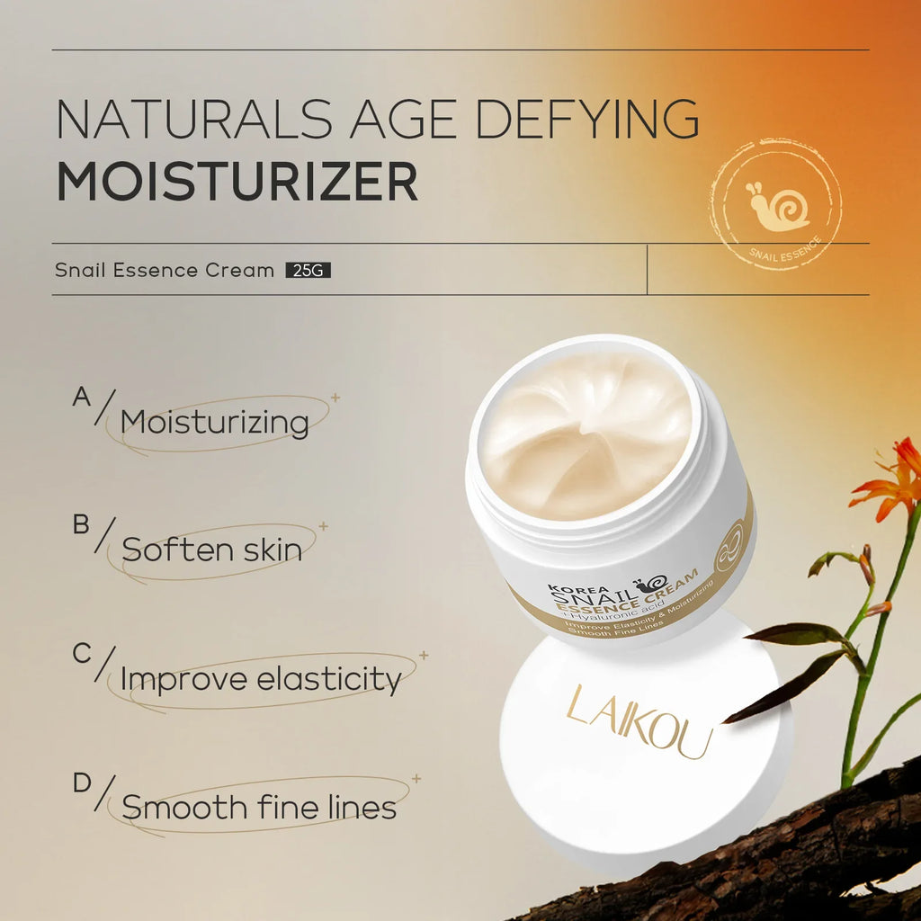 LAIKOU Snail Collagen Face Cream 25g Daily Moisturizing and Hydrating Cream for All Skin Types Oasis Select
