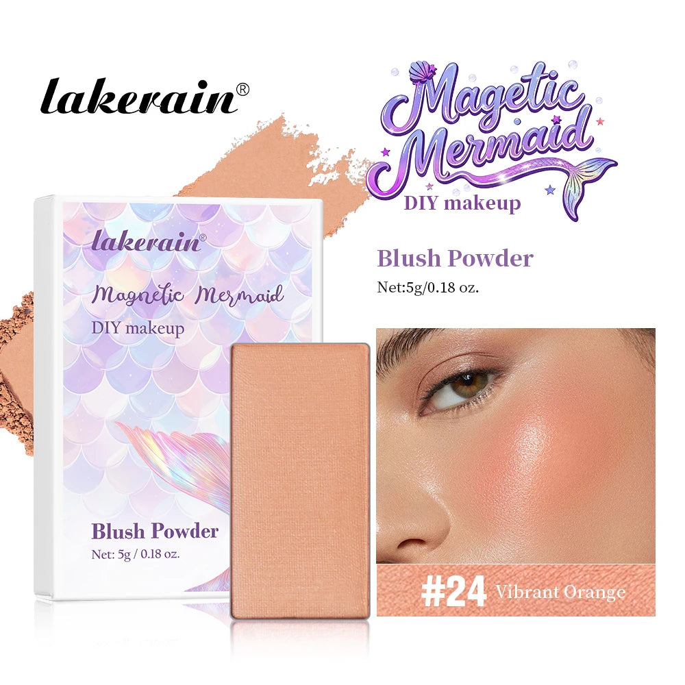 Lakerain Magnetic Mermaid Makeup Palette Long Lasting Waterproof Eyeshadow Palette Refills Multi-purpose DIY Beauty Makeup Gifts Oasis Select 24Vibrant Orange