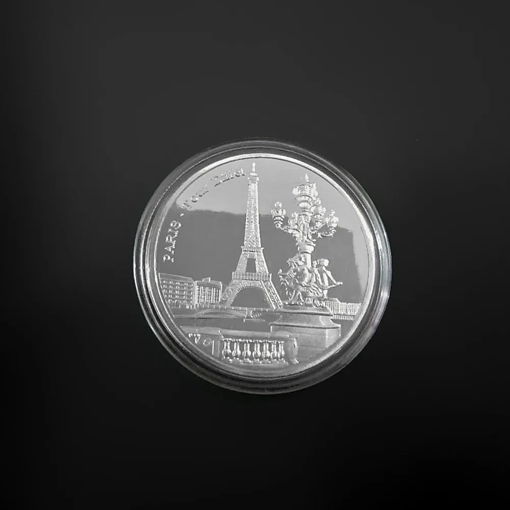 Paris Eiffel Tower Coin Collection Travel Collection Commemorative Coins Commemorative Coins Non-currency Oasis Select silvery 1PCS