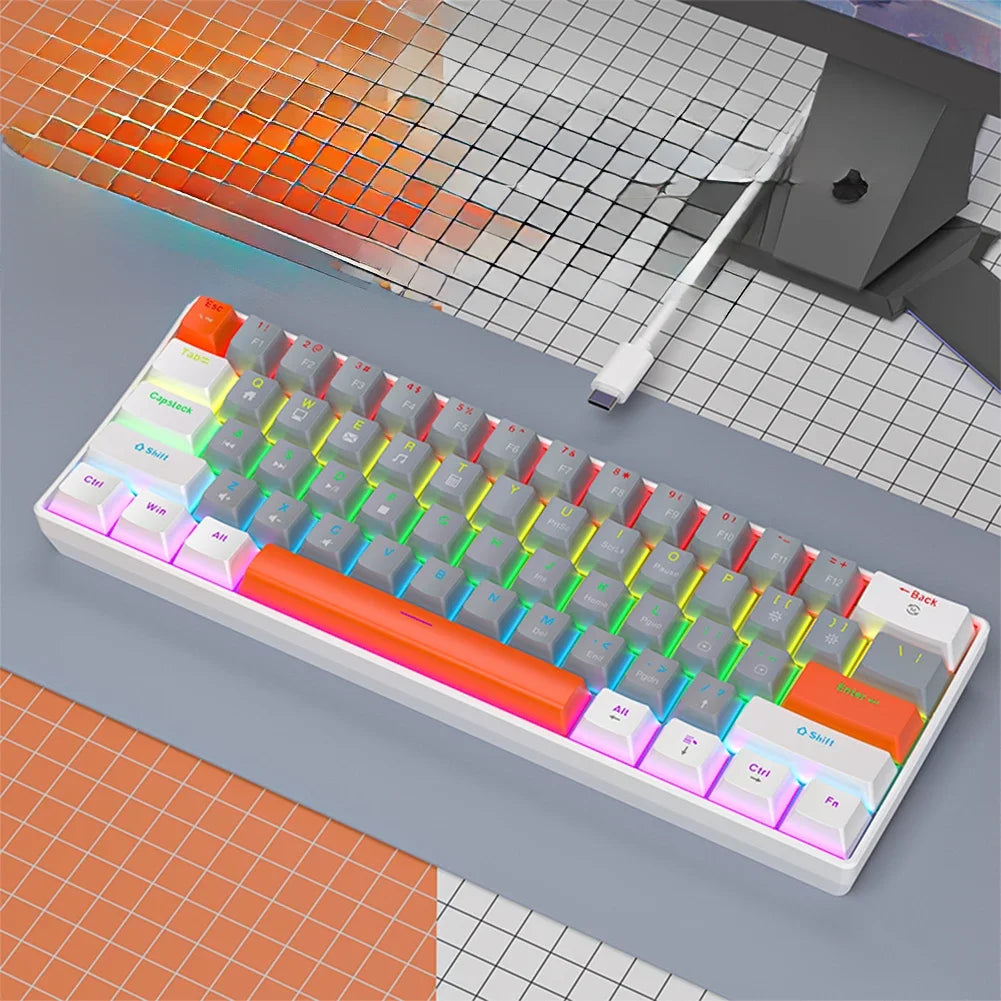 60% RGB Mechanical Gaming Keyboard – 61 Keys & 10 Light Modes