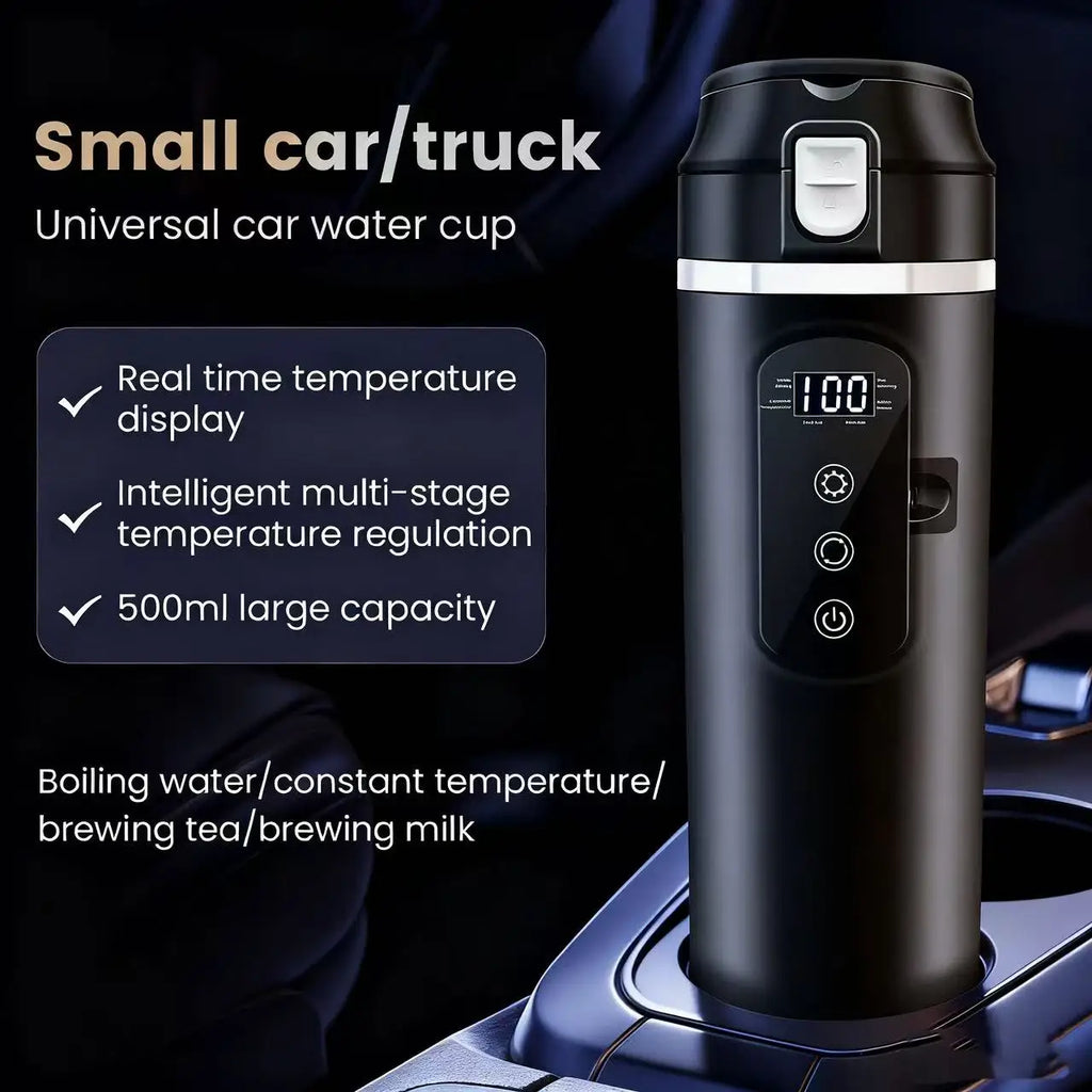 Car Electric Kettle 12V/24V Universal Vehicle-Mounted Heating Cup with 304 Stainless Steel Oasis Select