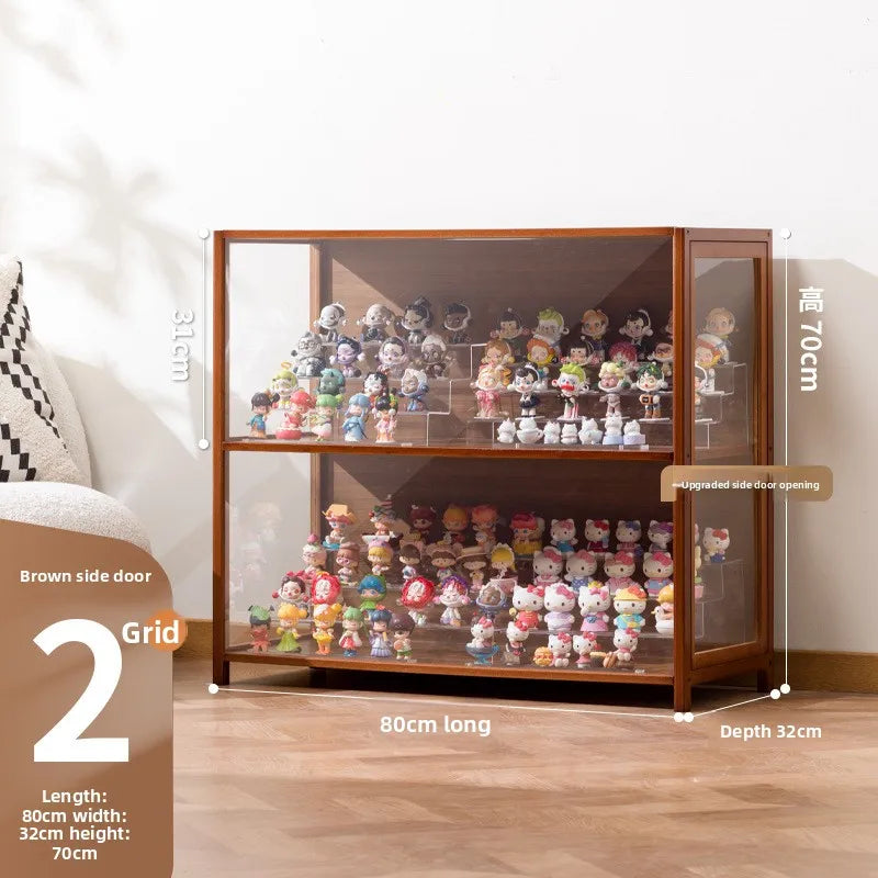 Figure cabinet Glass display cabinet Steel dustproof transparent model Storage cabinet Pain cabinet Toy locker Display bookcase Oasis Select Two doors 80 long