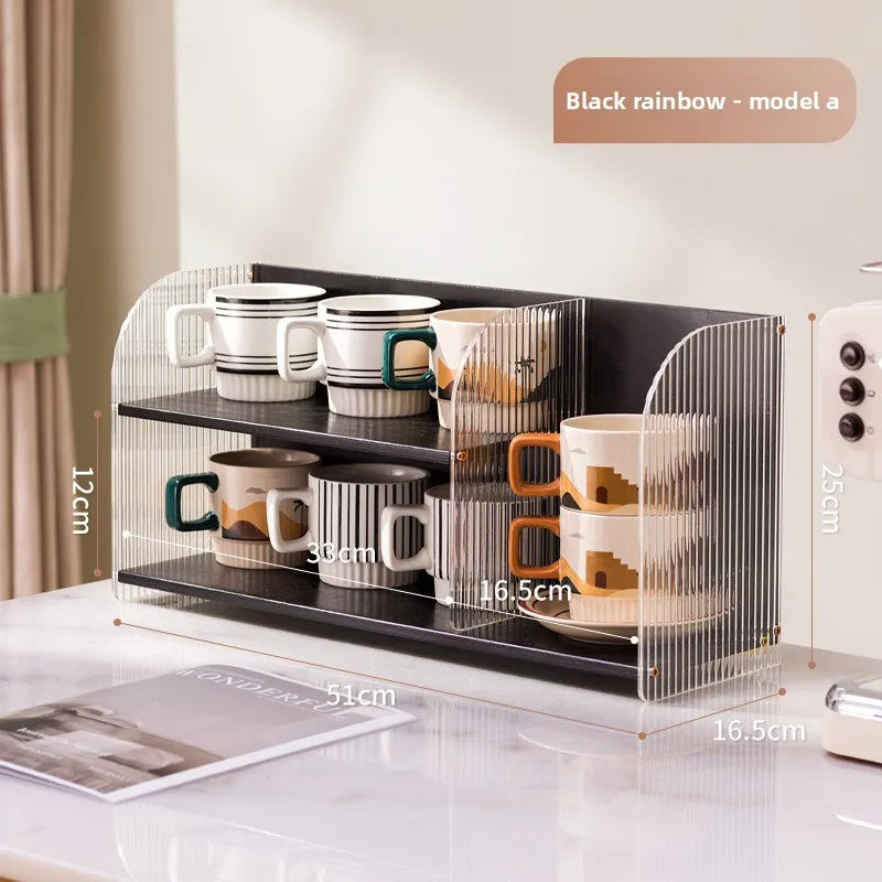 Light luxury cup holder, dining table, water cup rack, coffee cup storage, water bar, desktop mug, tea cup rack. Oasis Select Black Changhong A