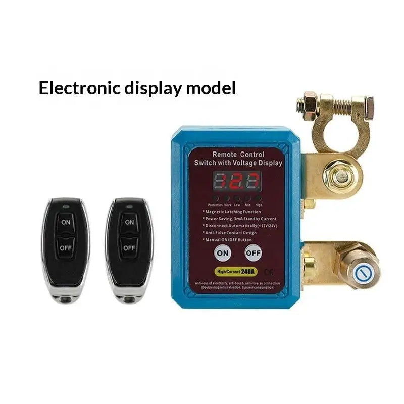 Remote Battery Disconnect 240A With LED Voltage Display Automatic Power Shut Off For Automobiles Oasis Select A1