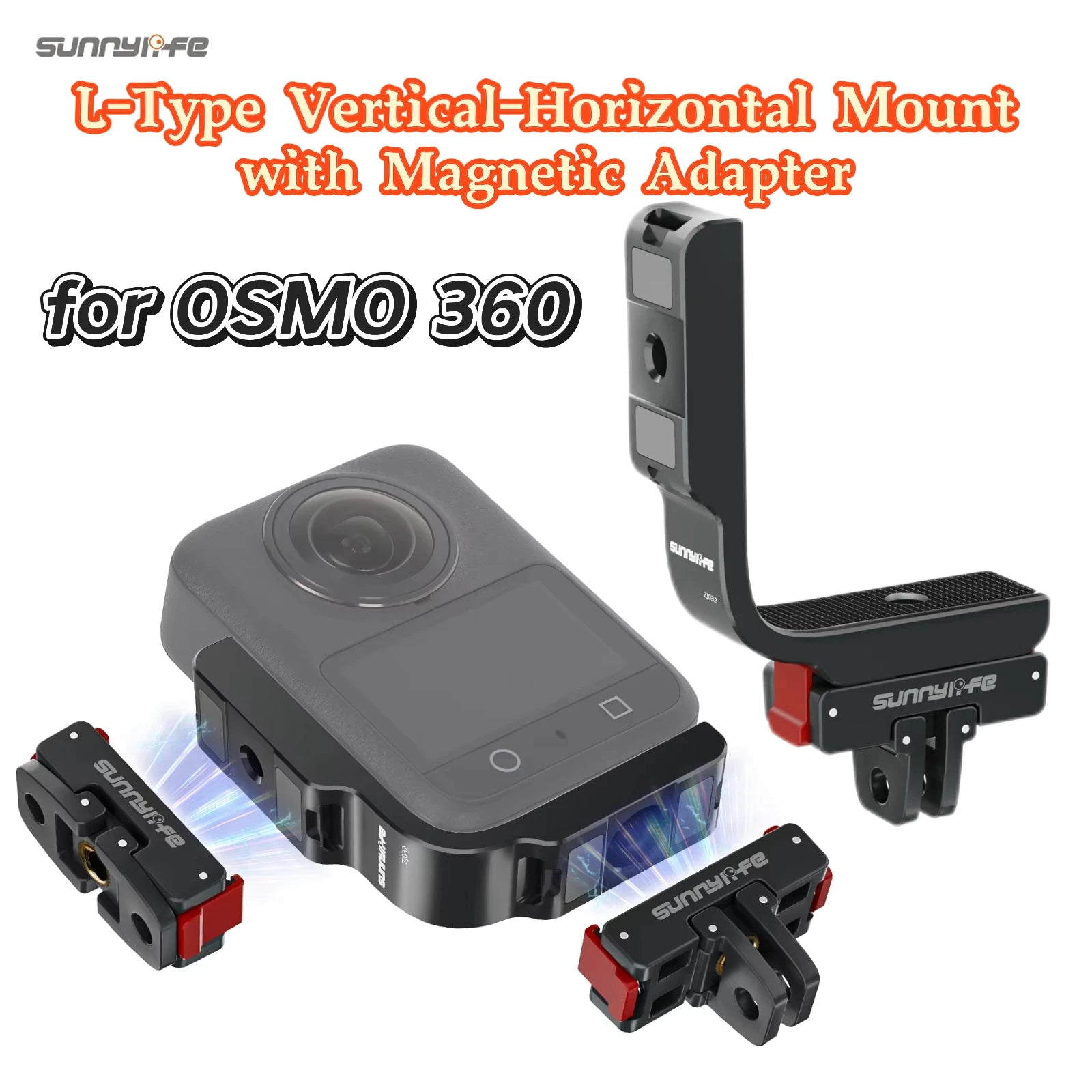 L-Type Aluminum Bracket for DJI Osmo 360 & Magnetic Adapter