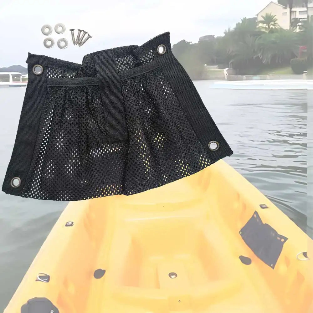 Kayak Dinghy Inner Wall Small Mesh Storage Bag with 304 SS Screws Canoe Mesh Side Pouch Gear Organizer Beer Can Holder for Boat Oasis Select