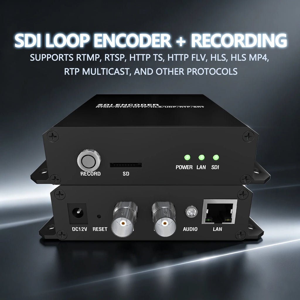 H.265 SDI Loop-Out Encoder: HD SD-SDI Recording, H.265, RTMP, RTSP, Connects to NVR, Supports ONVIF Protocol and NVR Oasis Select
